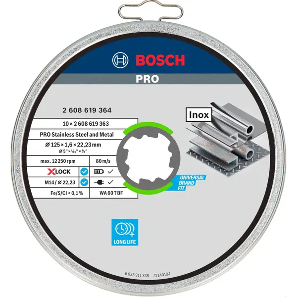 Doorslijpschijf X-lock Pro Stainless Steel And Metal - Bosch thumbnail