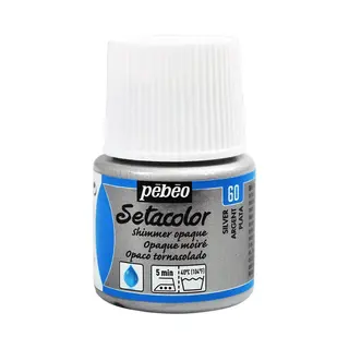 Pébéo Setacolor Zilveren Textielverf - 45ml Textielverf Voor Donkere En Lichte Stoffen