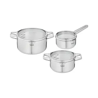 Tefal Nordica H852S3 3-delige set (steelpan 16 cm, kookpan 20/24 cm) - inductie