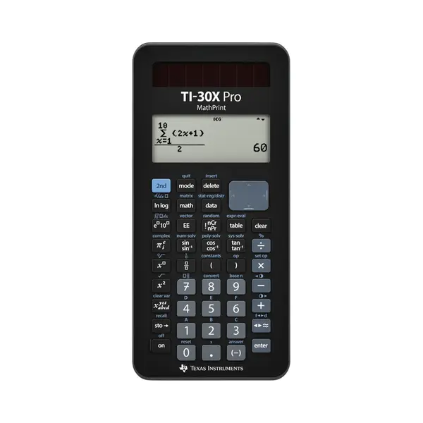 Texas Instruments Ti-30X Pro Mathprint School Calculator With 4 Line High Resolution Display, Solar And Battery Powered, Black thumbnail