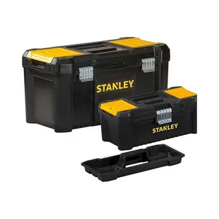 Stanley Werkzeugbox Bonuspack Werkzeugkoffer Leer Werkzeugkasten Werkzeugkiste (19" Und 12, 5", Werkzeugboxen Mit Metallschließen, Organizer Mit