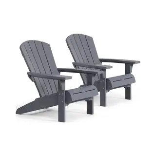 Keter Troy Adirondack Tuinstoel - 2 Stuks - 81x93x96, 5cm - Grijs