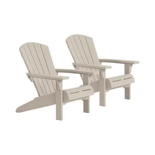 Keter Troy Adirondack Tuinstoel - 2 Stuks - 81x93x96, 5cm - Soft Beige
