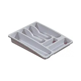 Curver Besteklade 6 Vakken 36x29x6cm Zachtgrijs, Bestekbakken, Grijs