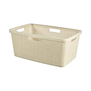 Curver Wäschekorb Jute 46 L, Beige, 70% Recycelt