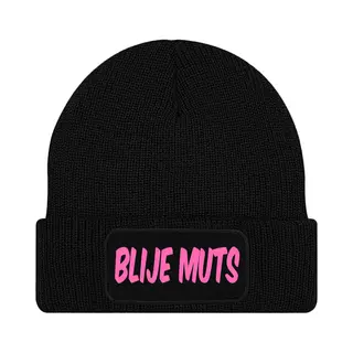 Beechfield Blije Muts Muts - Zwart Met Geel - Beanie - One Size - Uniseks - Grappige Teksten | Designs - Kwoot - Wintersport - Aprés Ski Muts - Ik Ben Vandaag