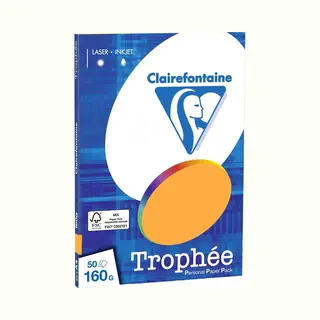 Clairefontaine Trophée - Licht Oranje - Kopieerpapier- A4 160 Gram - 50 Vellen