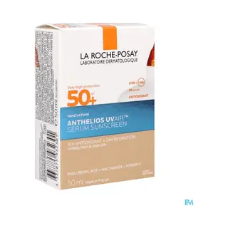 La Roche-Posay Anthelios Uvair Zonnebrand Serum SPF50+ Light - Hyaluronzuur, Niacinamide & Vitamine E - Voor Alle Huidtypes - 50ml