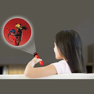 Lexibook, Miraculous Ladybug Cat Noir, Stories Projector, Torch Light And Projector With 3 Discs, 24 Images, Create Your Own Stories, LTC050MI