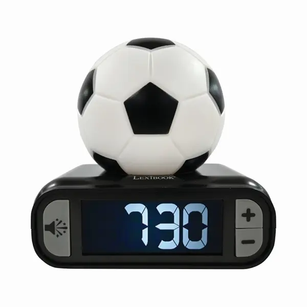 Lexibook Voetbal, Wekker Met Nachtlampje, Lichtgevend Figuur, Keuze Uit 6 Alarmen, 6 Geluidseffecten, Display Met Achtergrondverlichting, Klok, thumbnail