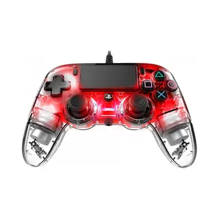 Nacon PS4OFCPADCLRED Gaming Controller Red, Transparent Usb Gamepad Analogue / Digital Pc, PlayStation 4