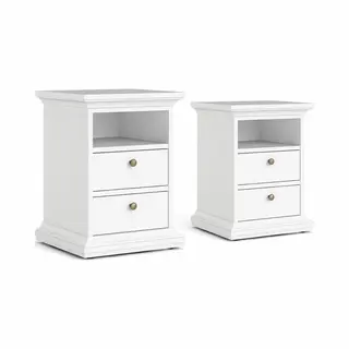 Tvillum Venedig Nachttisch 2 Stück Breite 43 Cm, Höhe 58 Cm Weiss.