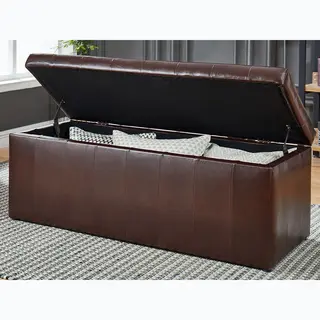 Vente-unique Sitztruhe Truhenbank Mit Stauraum - Kunstleder - Braun - Concierto