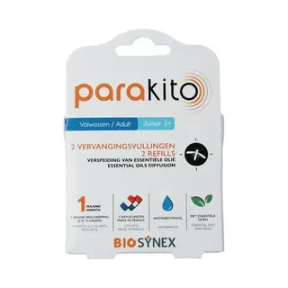 Parakito Pack 2 Navullingen - Anti-muggen Armband - Doeltreffende Bescherming - Herlaadbaar - Waterbestendig - Verstelbaar