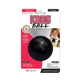 Kong Extreme Bal - Honden Speelgoed - Zwart - M/L - Ø 7.5 Cm