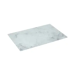 5Five Snijplank/serveerplank Van Glas - Rechthoek - Wit Met Marmer Print - 30 X 20 Cm