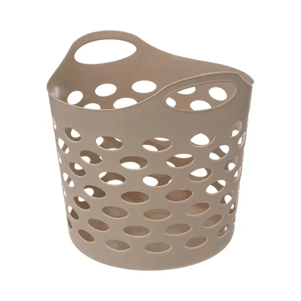 5Five Flexibele Wasmand/opbergmand - Rond - Beige - 28 Liter - D40.5 X H38 Cm thumbnail