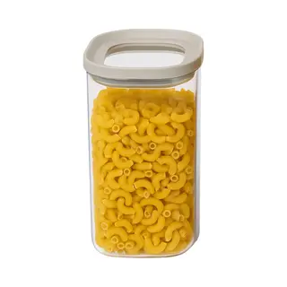 5Five Voorraadpot Herma - Keuken/voedsel - Glas - 1000 Ml - Luchtdichte Deksel - Transparant/beige - 11 X 11 X 15 Cm
