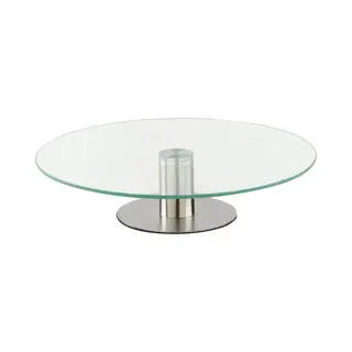 "Secret De Gourmet" Taartplateau Draaibaar | Taartplateau Met Voet | Taartbord | Taart Draaiplateau | Duurzaam | Glas / Rvs | Ø 30cm