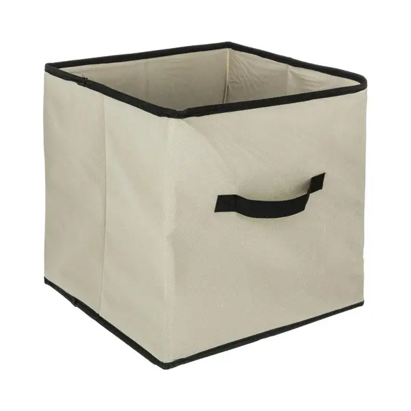 5Five Opbergmand/kastmandje - Beige - 31 X 31 X 31 Cm - 29 Liter - Vakkenkast Manden - Stof Met Versterkte Bodem - Opvouwbaar thumbnail