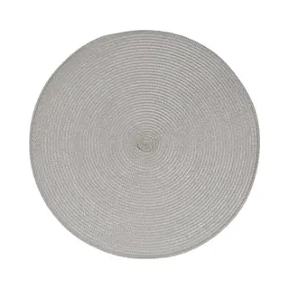 Secret De Gourmet Ronde Placemat - Lichtgrijs - Gevlochten Kunststof - Dia 38 Cm - Onderleggers