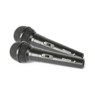 Karaoke Microfoon - Fenton DM100 - Set Van Twee Karaoke Microfoons - Ook Perfect Voor Dj's - Zwart