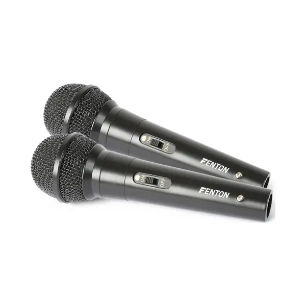 Karaoke Microfoon - Fenton DM100 - Set Van Twee Karaoke Microfoons - Ook Perfect Voor Dj's - Zwart thumbnail