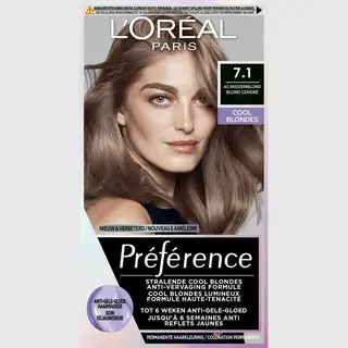 L'Oréal Paris, Haarkleur, Loreal Paris Preference Cool Blondes 7.1 Iceland Asblond Hair Color (7.1 IJsland Asblond)
