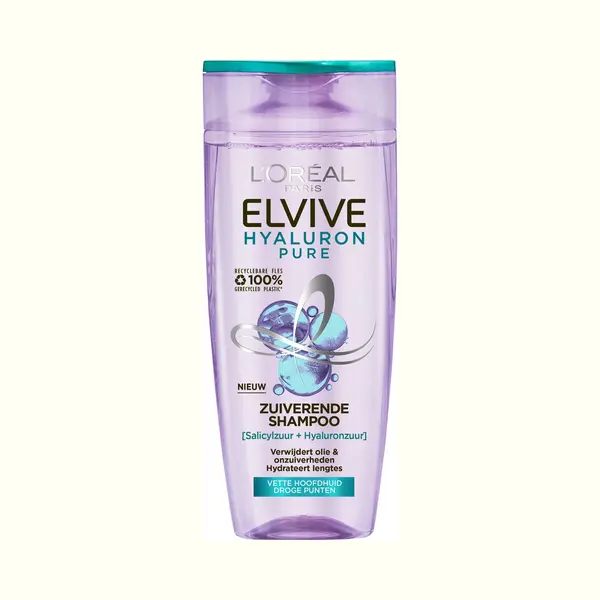 L'Oréal Paris Elvive Hyaluron Pure Zuiverende Shampoo - Voor Een Vette Hoofdhuid En Droge Punten - Met Hyaluronzuur En Salicylzuur - 250 Ml thumbnail