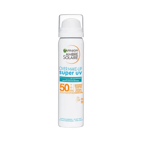 Garnier Ambre Solaire Super Uv - Beschermende Over Make-Up Mist SPF50+ - Zonnebrand Voor Het Gezicht Met Hoge Bescherming - 75ml thumbnail