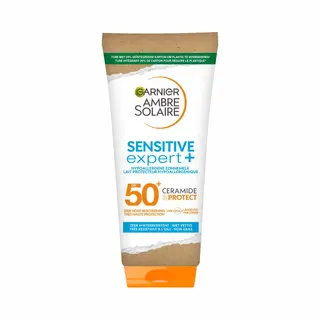 Garnier Ambre Solaire Sensitive Expert+ SPF50+ - Hypoallergene Zonnebrandmelk Voor De Gevoelige Huid Met Ceramide Protect - 175 Ml