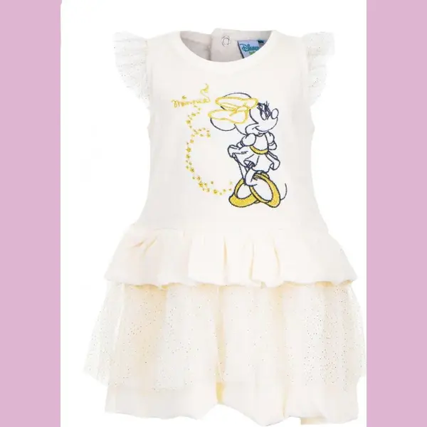 Disney Minnie Mouse Baby Jurkje - Katoen Velours - Off-white Maat 92/98 (36 Maanden) thumbnail