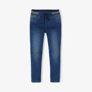 Vertbaudet Rechte Fleecebroek Jongens Denim Look Stone Midden