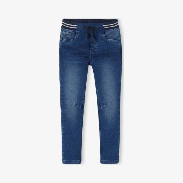Vertbaudet Rechte Fleecebroek Jongens Denim Look Stone Midden thumbnail