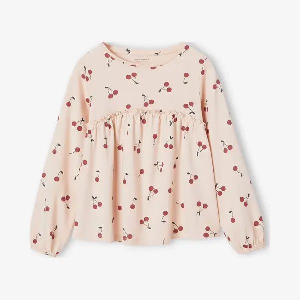 Vertbaudet Mädchen Blusenshirt Mit Print Pudrig Rosa 110 thumbnail