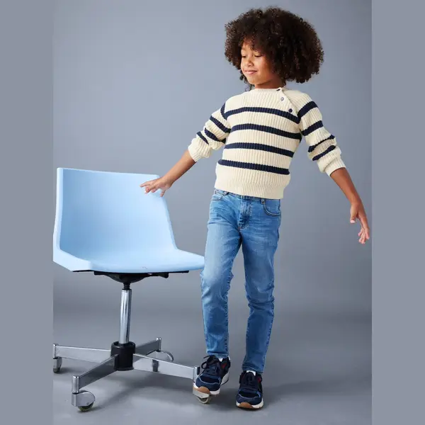 Vertbaudet Slim Fit Jongensjeans Morphologik "waterless" Heupomtrek Small Double Stone thumbnail