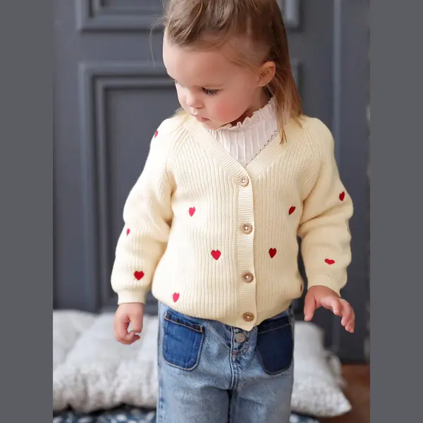 Vertbaudet Babyvestje Met Borduursel En V-hals Van Engels Ribbreisel Ecru thumbnail