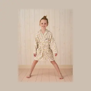 Vertbaudet Badjas Voor Kinderen Met Een Eigen Ontwerp Kleine Eénhoorn, Met Gerecycled Katoen Wit, Bedrukt