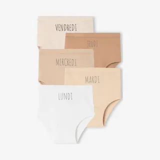 Vertbaudet Bio-Kollektion, 5er-Pack Baby Slips Basic Set Weiß 86