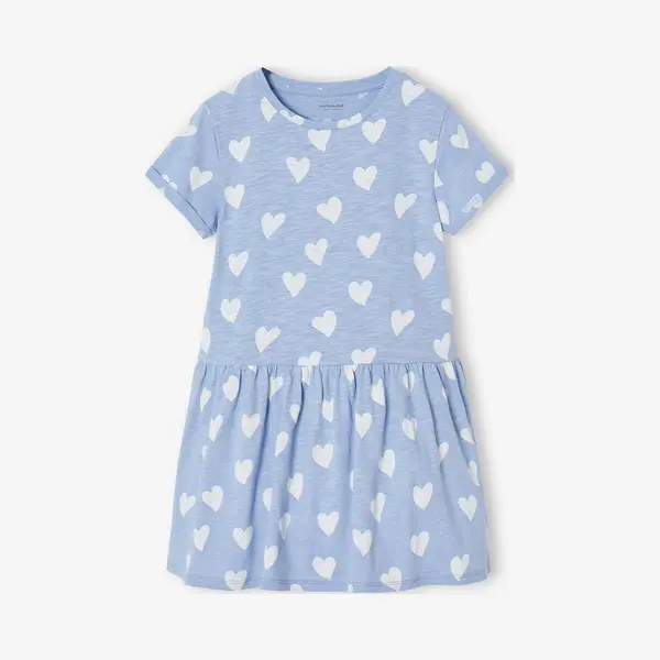 Vertbaudet Meisjesjurk Met Print Chambrayblauw thumbnail