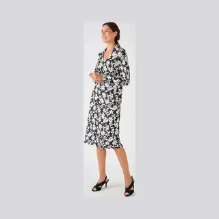 Damart - A-lijn Jurk Crêpe Stof - Dames - Zwart - M