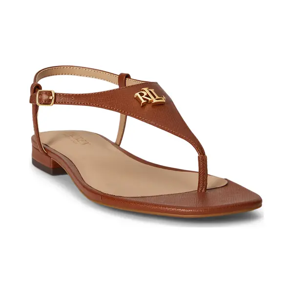 Lauren Ralph Lauren Platte Teensandalen Van Leer Everley thumbnail