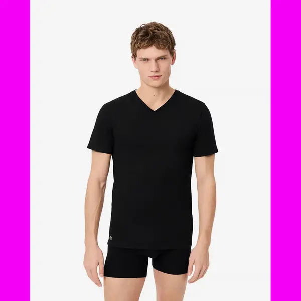 Lacoste Heren 3P V-hals Shirts Basic Zwart thumbnail
