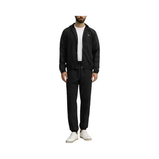 Lacoste Crocodile Woven Hooded Tracksuit, Zwart