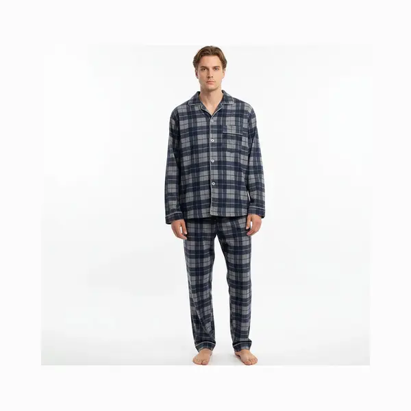 Heren Pyjama Gianvaglia 2503 Blauw/grijs M thumbnail