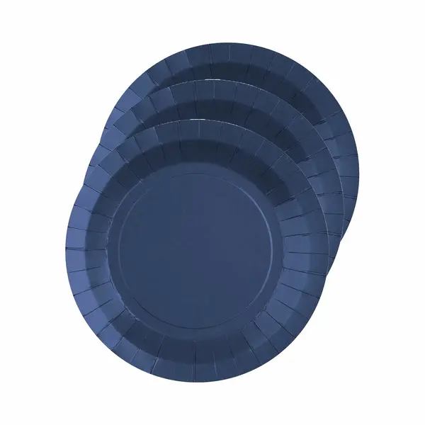 Santex Bordjes Karton - 10x - Rond - Kobalt Blauw - 22 Cm - Feestbordjes thumbnail