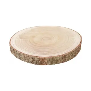 Chaks Decoratie Boomschijf Met Schors - Hout - D38 X H4 Cm - Rond - Onderborden/kaarsenplateaus