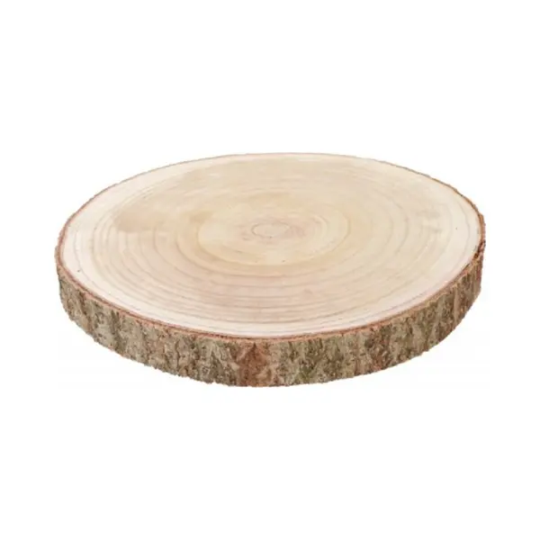 Chaks Decoratie Boomschijf Met Schors - Hout - D38 X H4 Cm - Rond - Onderborden/kaarsenplateaus thumbnail
