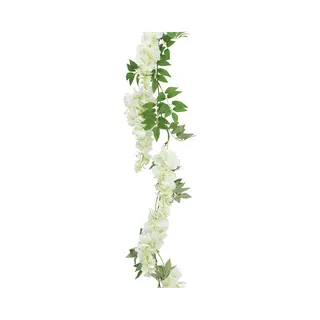 Chaks Blauweregen/wisteria - Slinger - Kunstbloemen - Wit - 110 Cm - Kunstplanten