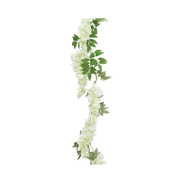 Chaks Blauweregen/wisteria - Slinger - Kunstbloemen - Wit - 110 Cm - Kunstplanten thumbnail
